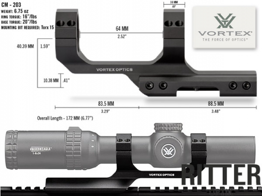 Prindere Vortex Cantilever 30mm 3' - imagine 2