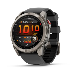 Ceas Garmin FENIX 8 Pro LTE 51 mm AMOLED, Sapphire, Titan, curea Graphite/negru