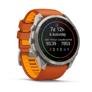 Ceas Garmin FENIX 9 PRO curea din silicon Autumn Orange
