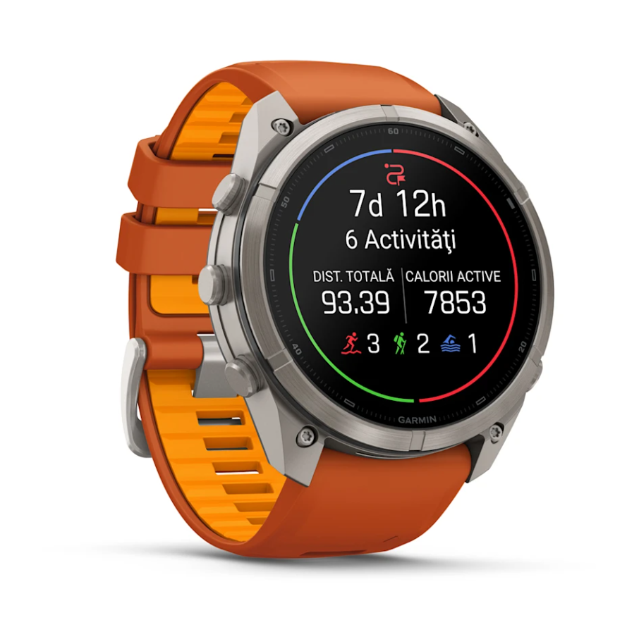 Ceas Garmin FENIX 9 PRO curea din silicon Autumn Orange