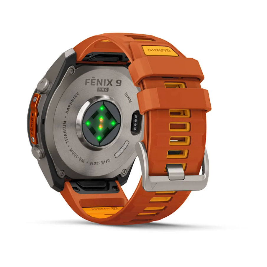 Ceas Garmin FENIX 9 PRO curea din silicon Autumn Orange - imagine 3